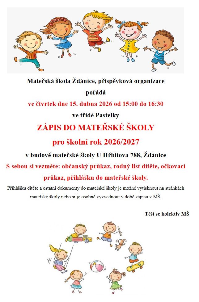 Zápis pro školní rok 2026/2027